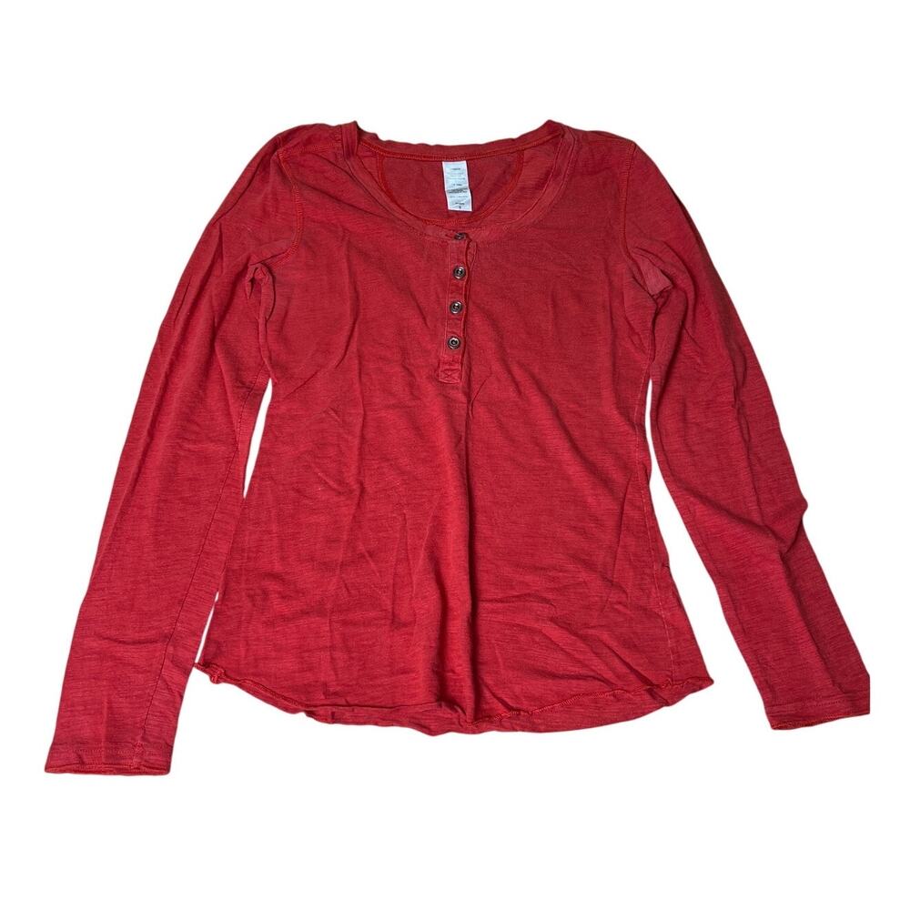 Patagonia Red Long-Sleeved Necessity Henley Top Women Size S